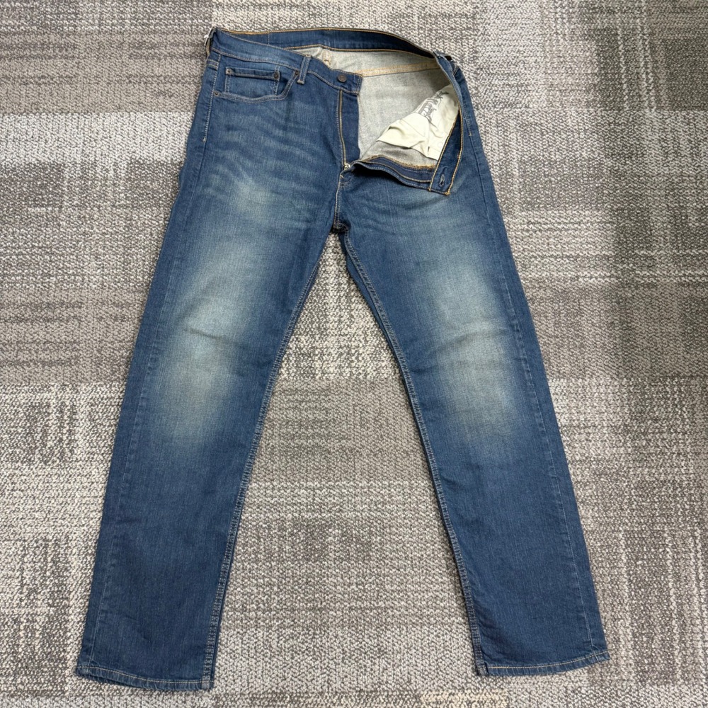 Levi's 505 Regular Fit Jeans Mens 36x32 Blue Solid Straight Leg Denim Classic